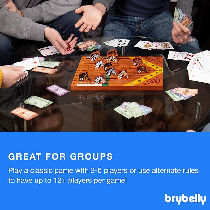 Derby Day | Horse Racing Board Game | Family and Adult Vintage Race Game Great for Parties and Low-Stakes Gambling | Includes Game Board, Deck of Cards, Pair of Dice and Paper Currency