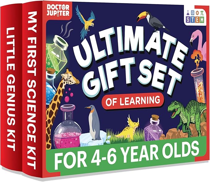 Doctor Jupiter Ultimate Gift Set of Learning| Set of ‘My First Science Kit’, ‘Little Genius Kit’ for Kids Ages 4-6|Birthday Gift for Boys, Girls| STEM Learning & Education Toys for 4,5,6 Year Old