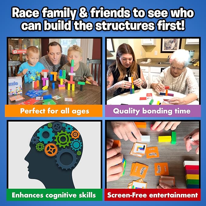 Stack Royale Board Game, Fast & Fun Family Board Game for Children & Adults, Color Block Puzzles Games for Ages 4+