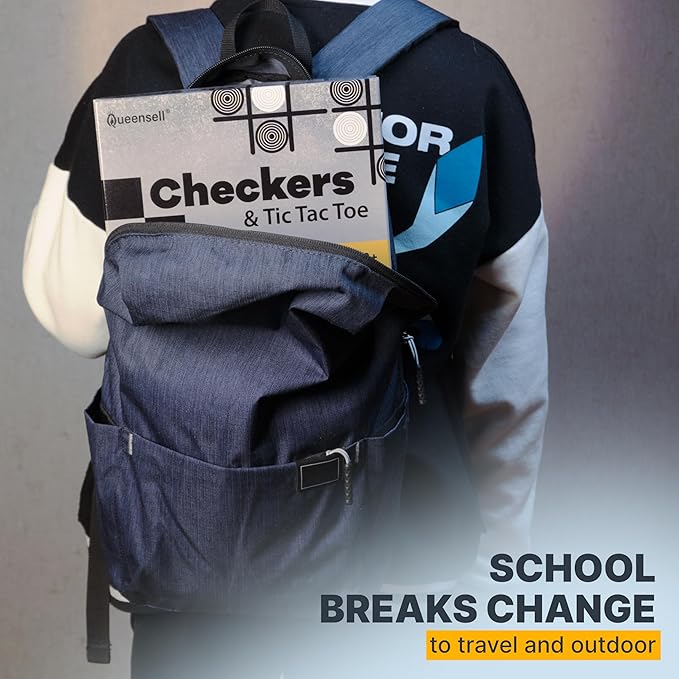 Checkers Board Game with 30 Checkers Pieces - Classic Board Game for Kids and Adults