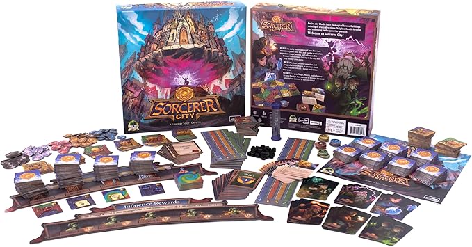 Sorcerer City Board Game | -Tile Laying and Deck Building Strategy Game of Wizard Architects, for Teens and Adults, 1-6 Players