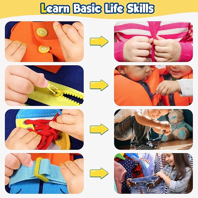 Toddler Busy Board - Montessori Toys for 1-3 Year Old Boy Birthday Gift, Educational Learning Sensory Busy Book for Two Year Old Boys, Kids Ages 2-4 Activities Toy for Airplane Car Travel