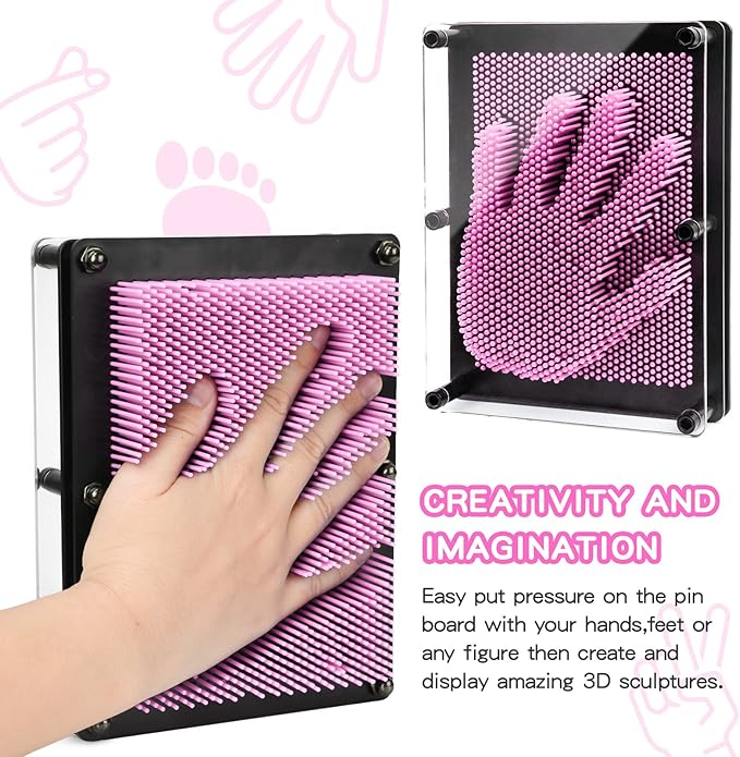 3D Pin Art Sensory Toys for Kids 5-7, Pin Art Board Impression Sensory Toys for Kids with Autism, Autism Gifts for Autistic Children Age 3, 4, 5, 6, 7, 8, 9, 10+ Years Old Boys Girls