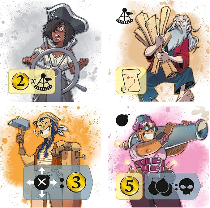 Captain Flip - Board Game, Play As a Pirate Captain, Recruit Crew, Collect Coins, Family-Friendly Pirate Theme, Ages 8+, 2-5 Players, 20 Min