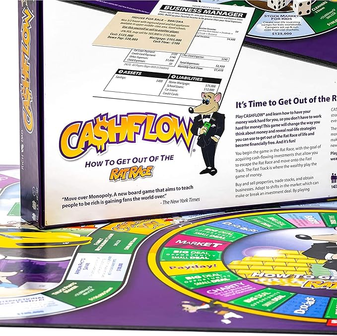 Rich Dad CASHFLOW How to Get Out of The Rat Race Strategic Investing Educational Board Game for Family Financial Literacy, Adult and Kid Version
