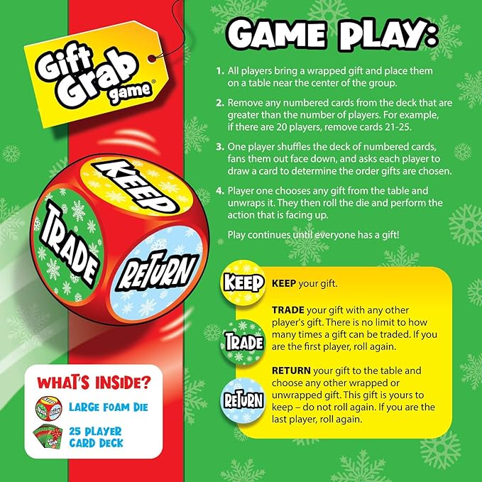 Gift Grab Game: Gift Exchange Game for Christmas White Elephant or Any Other Holiday or Party