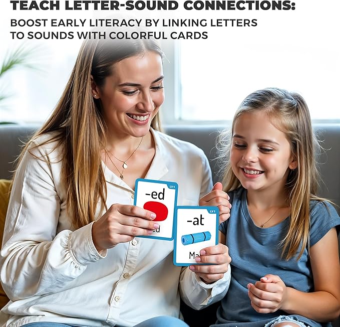QUOKKA 1000+ Phonics Words Flash Cards for Kids Ages 4-8 – 20 Reading Stages – 260 Card Games for Kids Ages 3-5 and 6-8 – Learn to Read Games & Phonics Manipulatives for Complete Phonemic Awareness