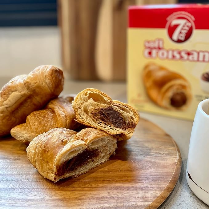 7Days Soft Croissant, Chocolate Croissant, Breakfast Pastry, Individually Wrapped On The Go Snack, Non-GMO (Pack of 6)