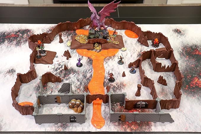 Dragon's Lair Adventure Set - Mini Dungeon Castle Cavern DND Terrain for Tabletop RPGs, Dungeons & Dragons, Pathfinder, War Gaming, and More! - by DCD (123+pcs, 4sqft)