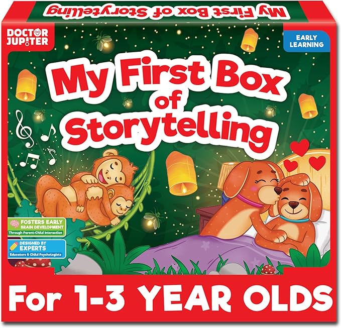 Doctor Jupiter Storytelling Set For Toddlers | Gift For 1-3 Year Old Boys & Girls | Includes 3 Board Books & 10 Animal Masks |Great for Christmas or Birthdays|Learning & Educational Toy For Ages 1-2-3