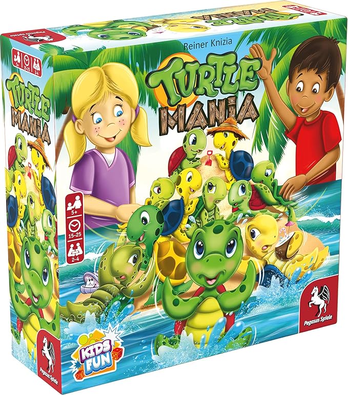 Turtle Mania - Board Game by Pegasus Spiele 2-4 Players – Board Games for Family – 15-25 Minutes of Gameplay – Games for Family Game Night – Kids and Adults Ages 5+ - English Version