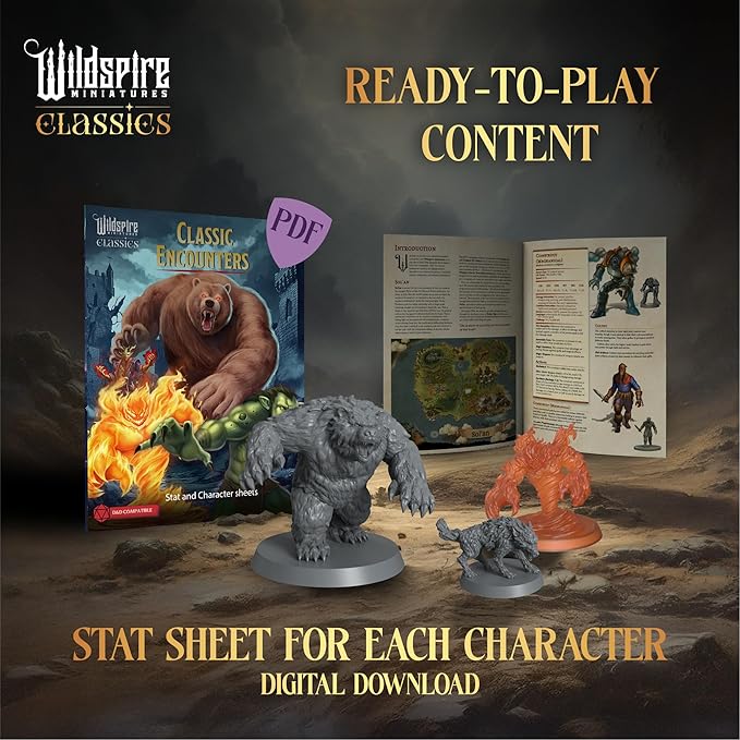 Classic Encounters - 125 Iconic DND Miniatures Bulk Monsters, Unpainted 28mm DND Minis, D&D Miniatures, Dungeons and Dragons Figures Mini, Dnd Figurines, Fantasy Tabletop D&D Accessories Assembled