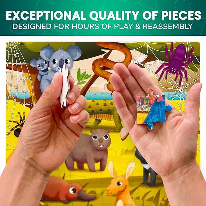 QUOKKA 60 Piece Kids Puzzles Ages 5-8 - Set of 4 Bible Jigsaw Puzzles for Kids 4-6-10 Year Old - Vert Birds| Eden Toys for Children 5-7 yo | Gifts for Boys & Girls