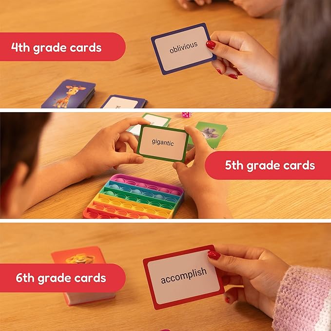 THE FIDGET GAME Vocabulary Words, Flash Card Game, Grade 4-6, Ages 9-12, Develop Communication and Reading Comprehension Skills, Fidget Mats, Learning Guide & PDF Workbook Included