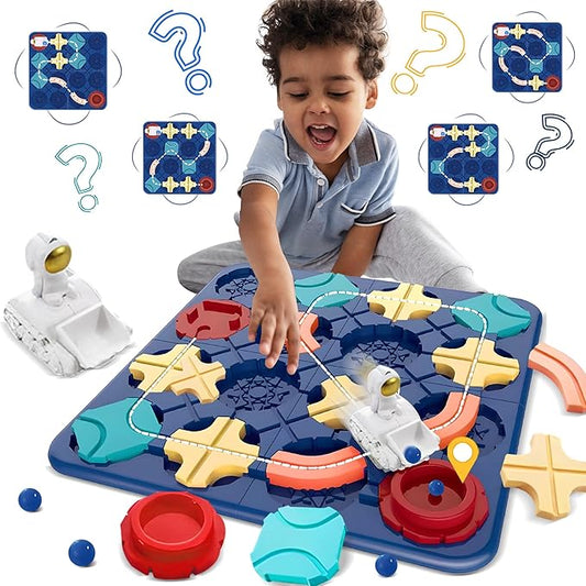 Logical Road Builder, STEM Board Games Brain Teaser, Kids Puzzle Games Educational Montessori Toys, Large Board Games Birthday Gifts for 4 5 6 7 Year Old Preschool Boys Girls