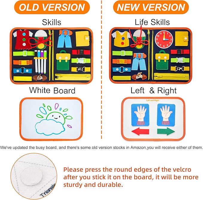 Freebear Busy Board Toddler Travel Toys Sensory Toys for Toddlers 1 2 3 4, Montessori Learning Toys for Toddlers Activities Board, Educational Toys for 3 4 Year Old Boys Girls Gift, Deluxe Classic