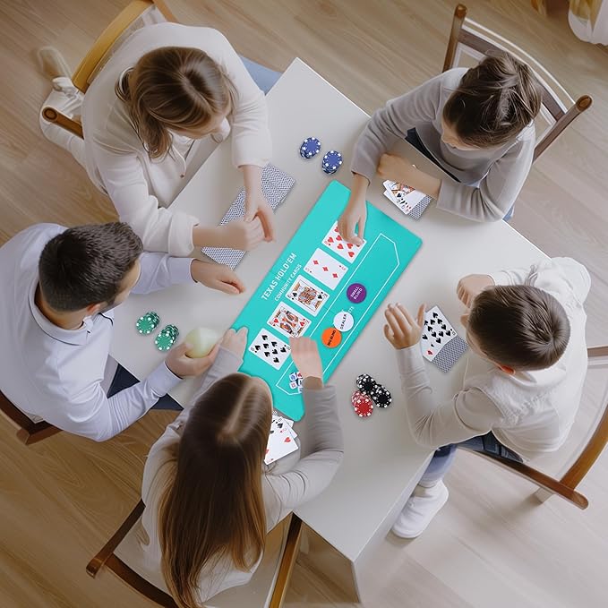 GOTHINK Classic Poker Chip Starter Game Set with 100 Professional Poker Chips, 2 Deck of Cards, 5 Dices & 3 Buttons, Poker Set Suitable for Texas Hold'em Blackjack Gambling Adults Kids Beginners