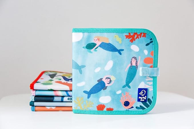 Jaq Jaq Bird Erasable Doodle Pad for Kids,Reusable Mess-Free Coloring and Toddlers Learning Toys-Chalkboard and Drawing Books-Includes 4 ButterSitx Chalks-MER