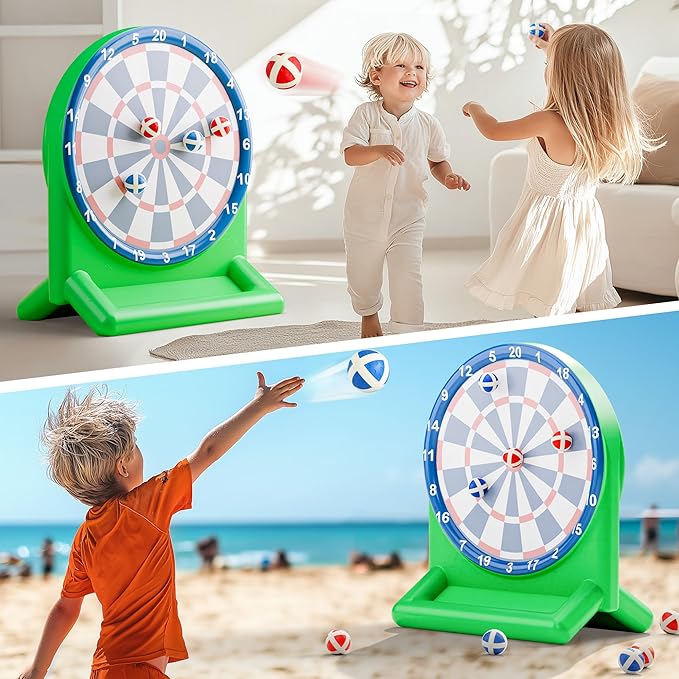 iPlay, iLearn Pool Wave Kids Fun Pool Toys, Inflatable Dart Board Water Game, Swimming Pool Floats, Beach Yard Outdoor Play, Cool Summer Party Gift for 6 7 8 9 10 12 Year Old Boy Girl Teen Adult-Green