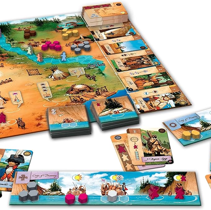 Lewis & Clark The Expedition Second Edition - Ludonaute Games, Strategy Board Game, Ages 14+, 1-5 Players, 120 Min