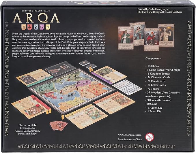 ARQAs Historical Strategy Board Game, Epic Diplomacy Game for Adults, Teens, Chronicling Expanding Adventure Events, Witness Unforgettable Family Night Journey with ARQAs Classic Game for 2-4 Players