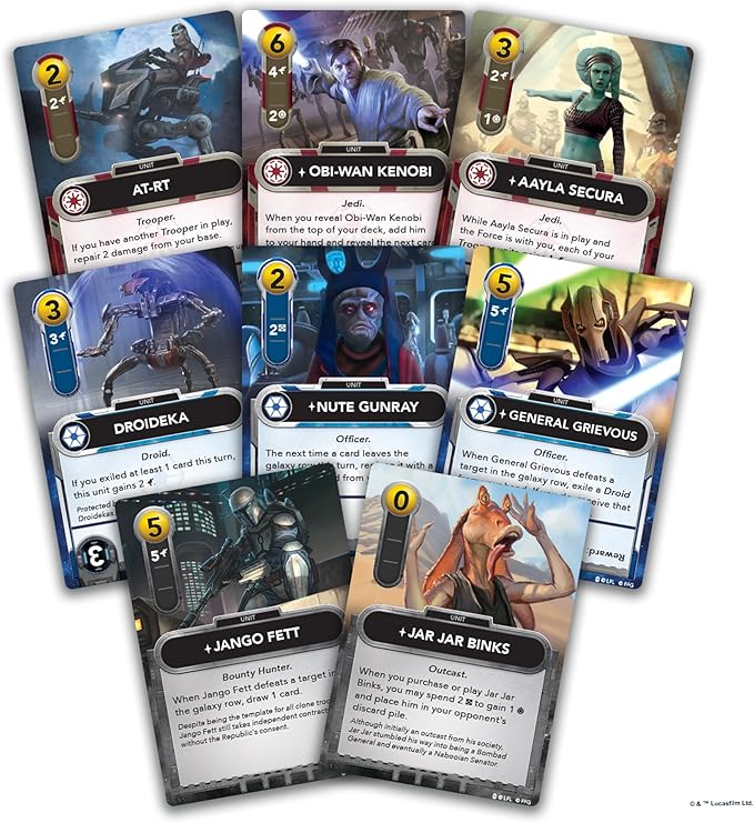 Fantasy Flight Games Star Wars: The Deckbuilding Game: The Clone Wars Edition - Intense Galactic Battle Card Game, Strategy Game for Kids and Adults, Ages 12+, 2 Players, 30 Minute Playtime, Made