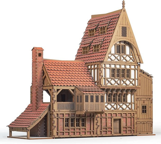 Guild Hall - DIY Wooden House Building Kit for Architecture & Engineering Assembly Set for Teens and Adult, Tabletop Games, Makes a Great Gift for who Like Creative Play - Realistic