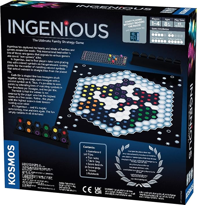 Thames & Kosmos Ingenious | Ultimate Family Strategy Game | 1 – 4 Players | Spiel Des Jahres-Nominated | Fun Abstract Tile Laying | Winner Golden Geek Award, Red, Standard (696116)