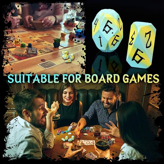 Metal DND Dice Set, Dungeons and Dragons DND Dice of 7 RPG Dice Set Metal Unique Cool Polyhedral D and D Dice with Cardboard Box for Role Playing Games TTRPG Gifts (Blue Yellow)