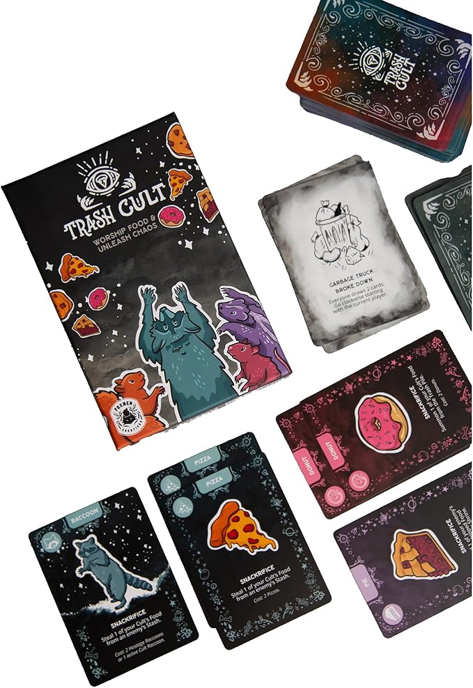 Trash Cult - Set Collection Card Game, Take That Hand Management, Become The Supreme Cult Leader, Animal Themed, Age 8+, 2-4 Players