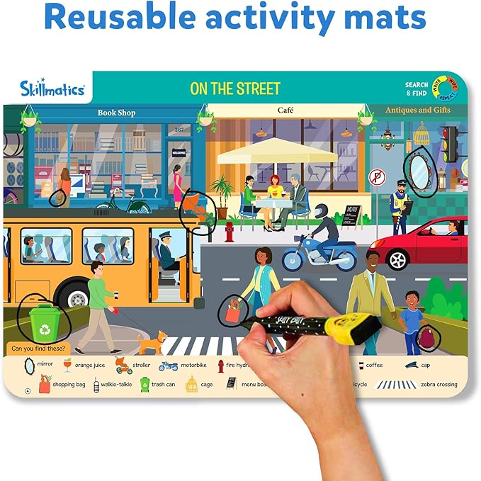 Skillmatics Search and Find Megapack Educational Game - Reusable Preschool Learning Activities, Perfect for Toddlers & Kids Who Love Toys, Art & Crafts, Builds Vocabulary, Gifts for Ages 3, 4, 5, 6
