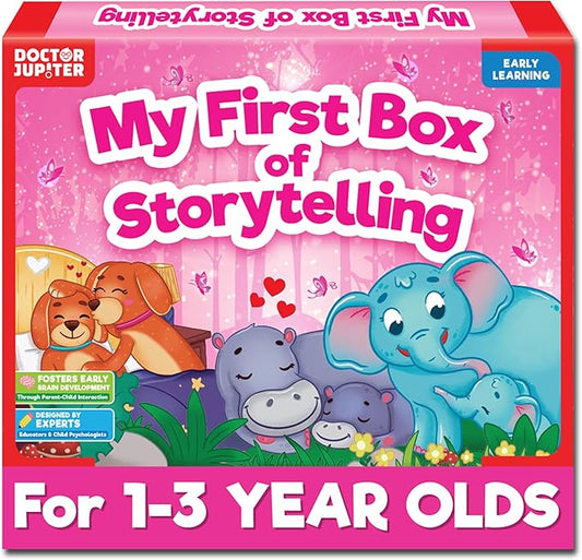 Doctor Jupiter Storytelling Set for Girls | Gift for 1-3 Year Old Girls | Includes 3 Board Books & 10 Animal Masks |Great for Christmas or Birthdays|Learning & Educational Toy for Ages 1-2-3