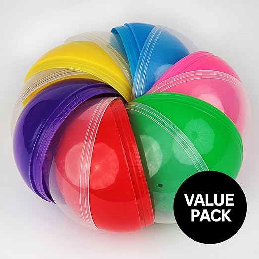 Capsule Vending Machine Translucent Round Capsules Empty 7 pcs 3.9 inch - Gumball Machine Capsules Easter Basket Stuffers Birthday Gifts - DIY Craft Supplies Claw Machine Refills in Bulk
