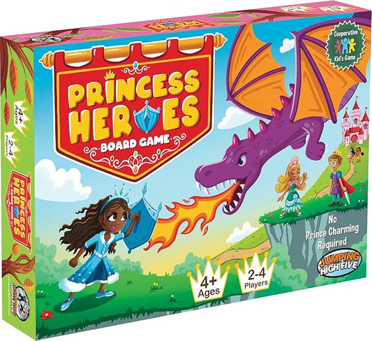 Jumping High Fives Princess Heroes Board Game - Cooperative Princess Castle Game for Kids Ages 4 and Up - Children Develop New Skills Through Play, Perfect for Family Fun Time