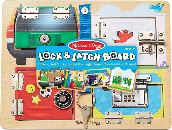 Melissa & Doug Locks and Latches Board Wooden Educational Toy