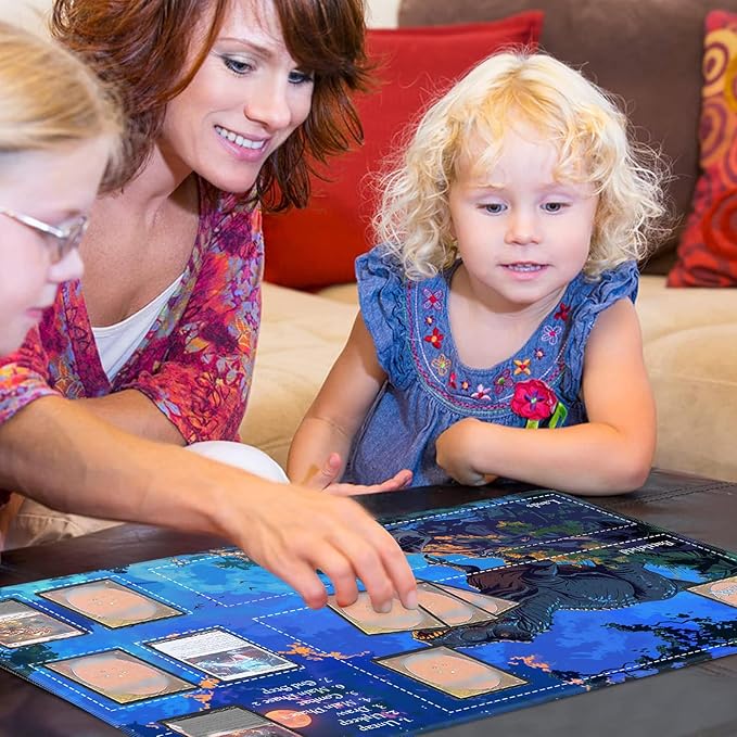 Playmat with Zones for MTG Card Game Playing, Game Mats Tabletop Magic Play Mats 24"x14" Commander Deck Gaming Desk Duel Mat Card Gameplay Mats for Beginner, Tyrannosaurus Rex