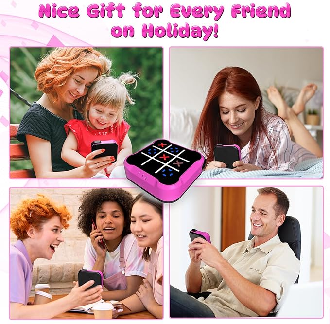 Electronic Tic Tac Toe Bolt Game, Handheld Digital Board Game Console, Electric Puzzle Game for Educational and Memory Growth, Portable Travel Games for Car Ride, Gift Ideal for Kids and Adults