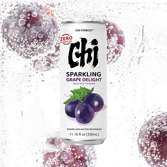 CHI FOREST Grape Delight sparkling water, 0 Sugar 0 Carolies, 11.16 oz* 24 Cans