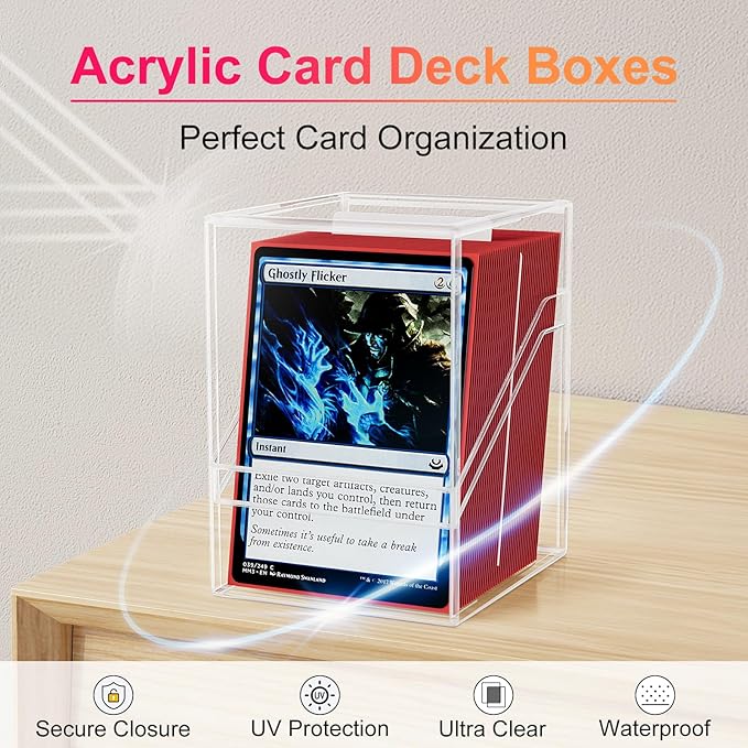 Card Deck Box with Portable Case, 12 Pack Clear Commander Deck Box with 12 Dividers, Holds 1200+ Double Sleeved Cards, Fit for MTG, YuGiOh, TCG