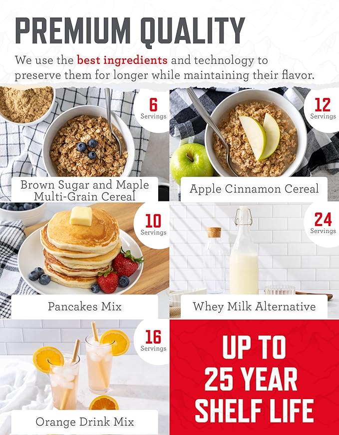 ReadyWise Entrée Bucket - 100 Servings, Emergency Food Supply, Survival Kit, Protein Meals, Dehydrated & Freeze Dried Prepper Food for Camping Essentials Supplies, up to 25 Year Shelf Stable Life