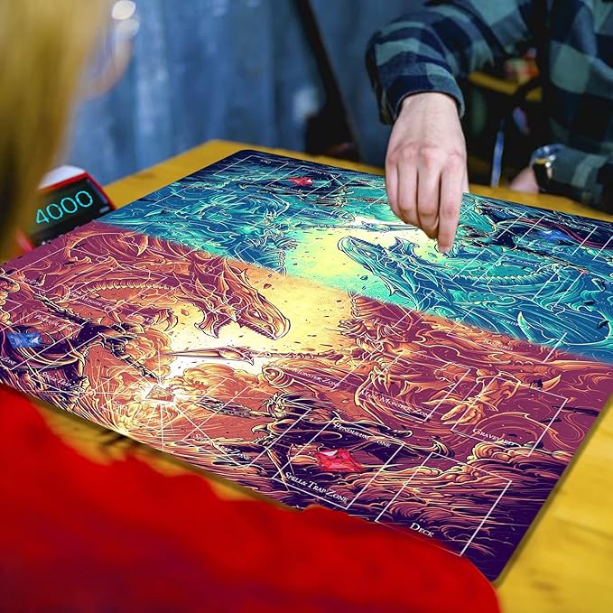 Card Rubber Mat - 2 Player, Square playmat for Gamer 60x60cm/23.6x23.6inch