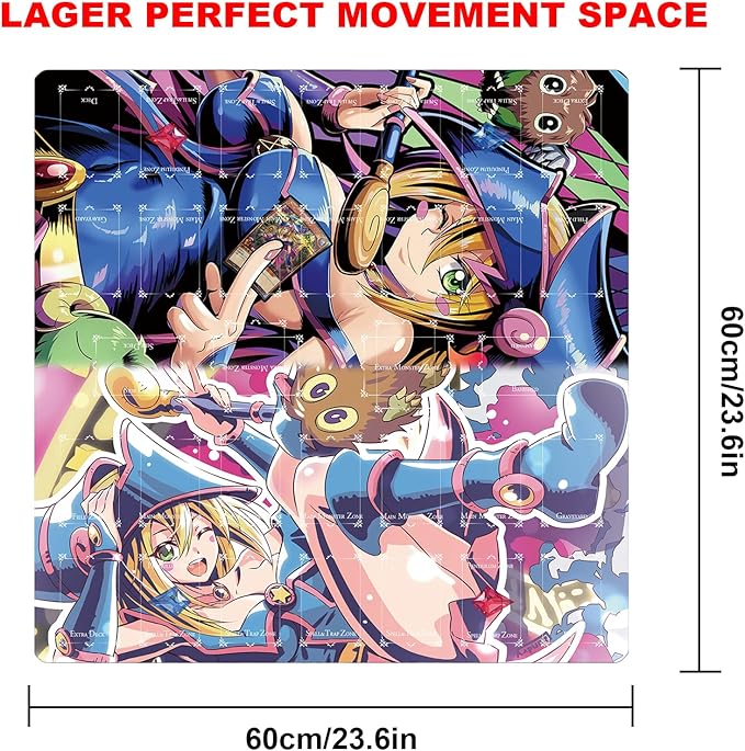 Card Rubber Mat - 2 Player, Square playmat for Gamer 60x60cm/23.6x23.6inch