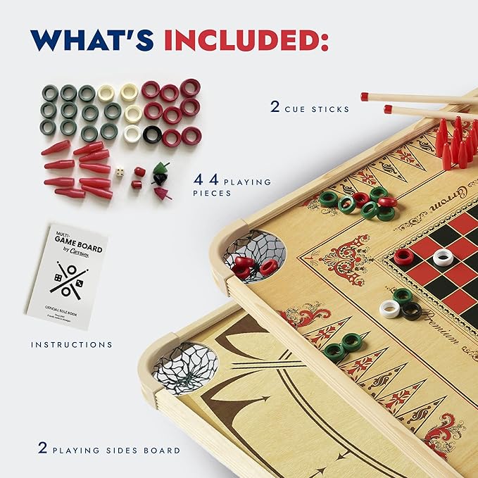 Carrom Board Game Set — Large Board Games for Adults & Children — Over 85 Board Games for Family Game Night — All in One Board Game Set