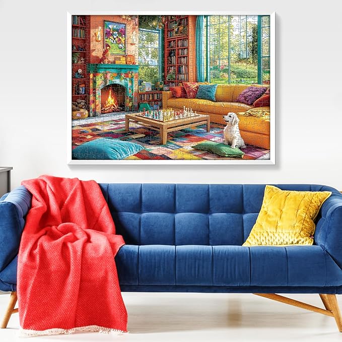 500 Pieces Chess Puzzles for Adults, Indoor Puzzle for Adults Children, Dog Puzzle 500 Pieces, Gift for Birthday, Home Decor, Fun for Family Entertainment(20.5 * 15 in)