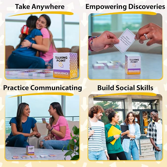 200 Resilience Conversation Starter Cards for Stronger Families - Build Trust, Safety and Connection Through Transitions or Life Changes - Deeper Discussion Parents Children's Therapy Icebreaker Game