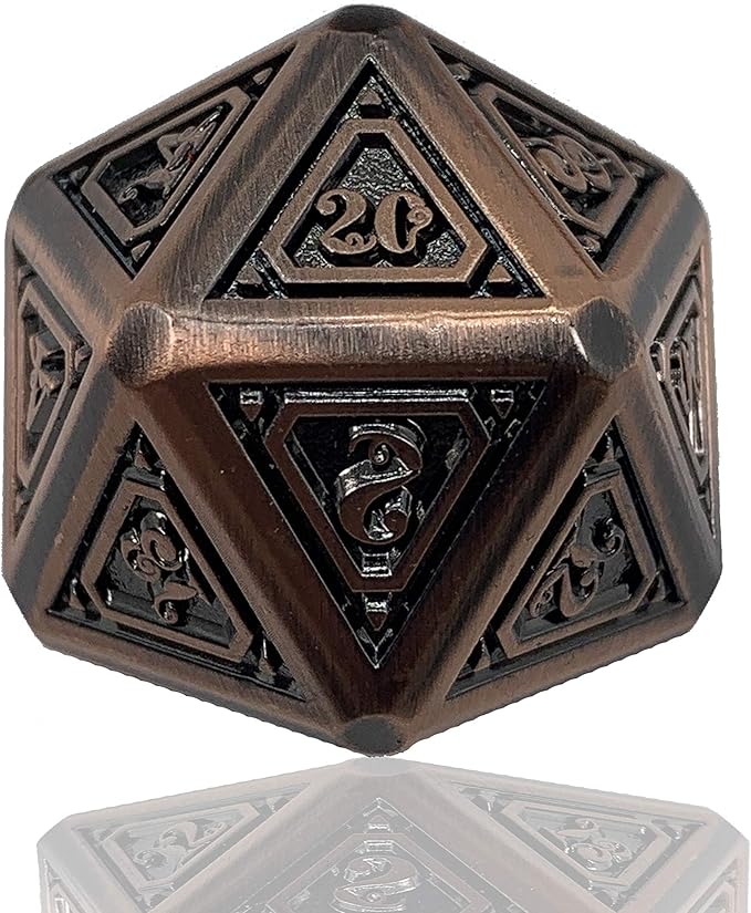 Metal Dice Set Collection for DND and All TRPG Games (Dragon Dice, Copper 11 Set)
