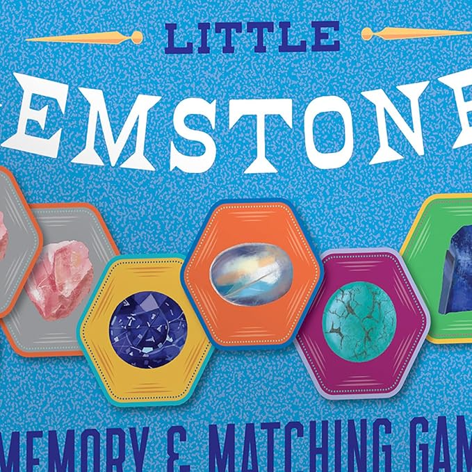 eeboo: Little Gemstones Memory & Matching Game - 18 Pairs to Memorize, Colorful Gems, Encourages Recognition, Concentration Skills, Kids Ages 5+