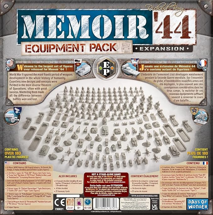 Memoir '44 Equipment Pack Board Game EXPANSION - Unleash the Power of WWII Weapons! Strategy Game for Kids & Adults, Ages 8+, 2 Players, 30-60 Minute Playtime, Made by Days of Wonder