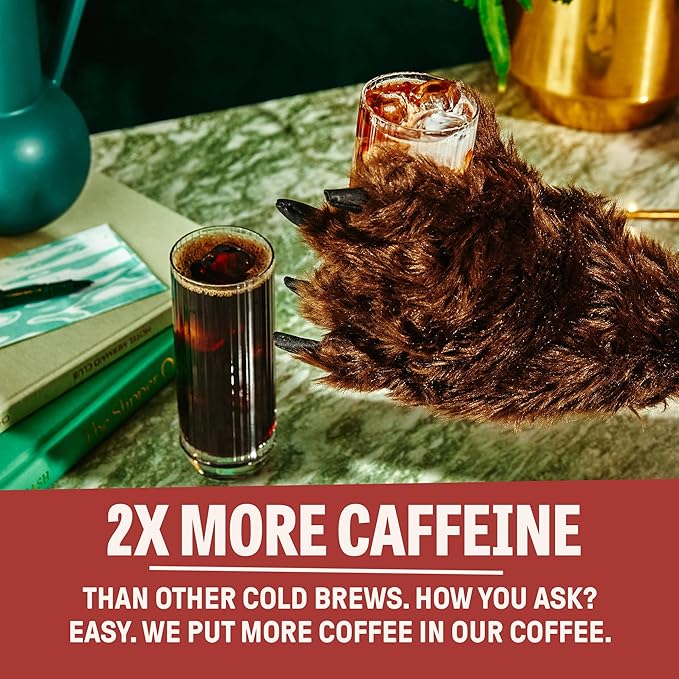 Wandering Bear Organic Mocha Cold Brew Coffee, 32 fl oz, 3 pack - Extra Strong, Bold, Smooth, Unsweetened, Shelf-Stable, Ready to Drink, Gluten Free, & Vegan, Iced Cold Brewed Coffee Drinks