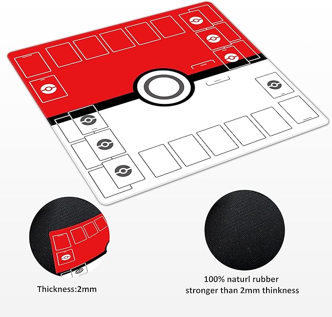 Playmat for Trading Card Game – 2-Player Trainer Mat with 37 Damage Counters and Professional Storage Bag